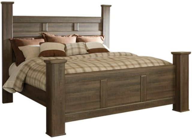Signature Design by Ashley® Juararo 5-Piece Dark Brown California King Poster Bed Set-1