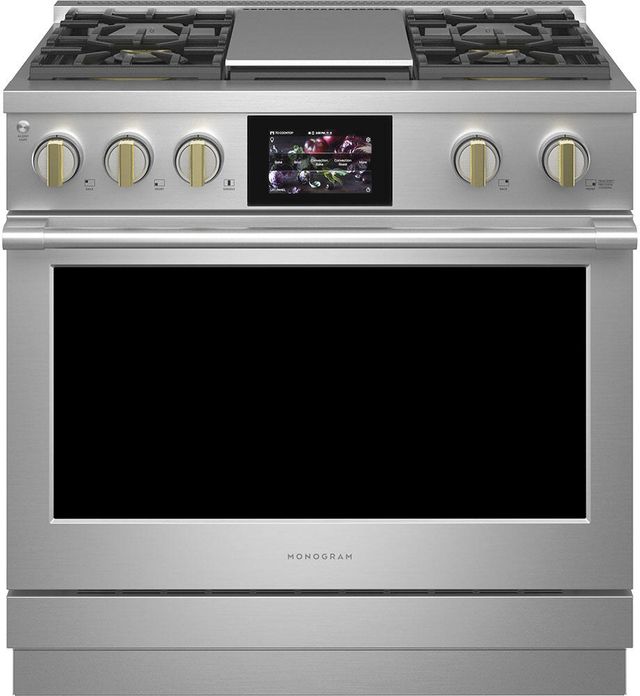 Monogram® Statement Collection 36" Stainless Steel Pro Style Dual Fuel Range-0