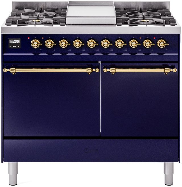Ilve® Nostalgie II Series 40" Midnight Blue Pro Style Dual Fuel Range-0