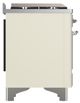 Ilve® Majestic III 48" Antiqued White Pro Style Dual Fuel Natural Gas Range with Triple Glass Door and Chrome Trim-3