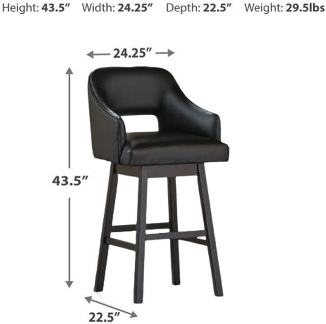 Signature Design by Ashley® Tallenger Black/Dark Brown Tall Swivel Barstool-1