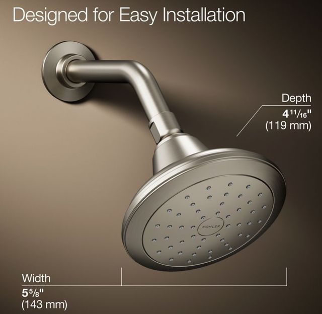KOHLER® Pinstripe® Vibrant Brushed Nickel 2.5 GPM Single-Function Showerhead-2