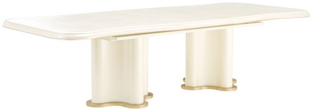 Michael Amini® La Terrazza Creamy Pearl Double Pedestal Dining Table-2