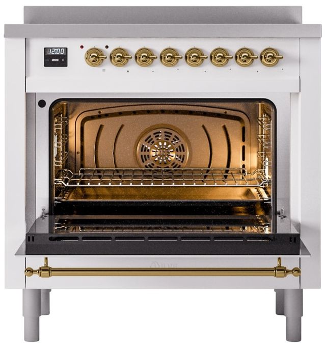 Ilve® Nostalgie II Series 36" White Pro Style Induction Range-1