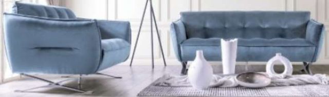 Furniture of America® Civellutino 2-Piece Light Blue Power Reclining Set-0