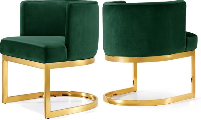 Meridian Furniture Gianna Green/Gold Velvet Dining Chair-1