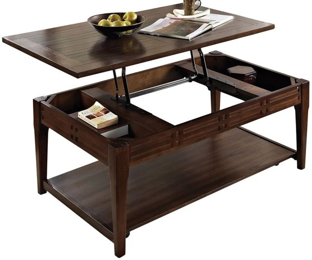 Steve Silver Co. Crestline Cherry Lift Top Cocktail Table with Casters-0