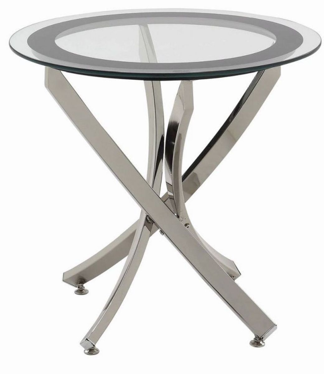Coaster® Brooke Glass Top End Table with Chrome Base