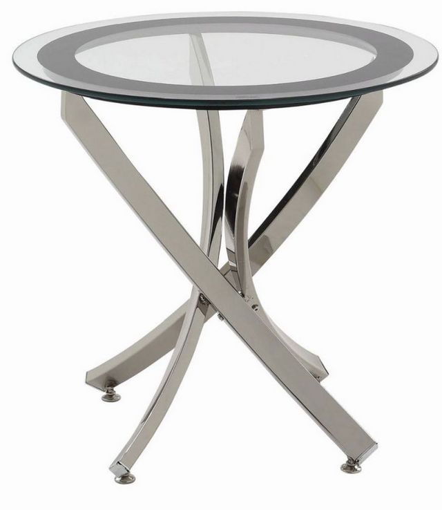 Coaster® Brooke Glass Top End Table with Chrome Base-0