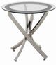 Coaster® Brooke Glass Top End Table with Chrome Base-0