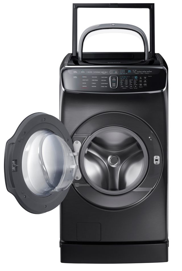 Samsung 6.0 Cu. Ft. Fingerprint Resistant Black Stainless Steel Front Load Washer-2