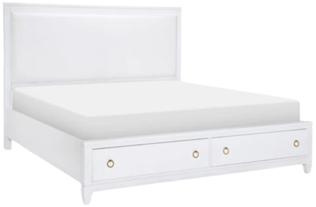 Legacy Classic Summerland White Queen Upholstered Panel Storage Bed-0
