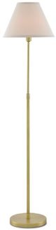 Currey & Company Dain Antique Brass/Off-White Floor Lamp-0