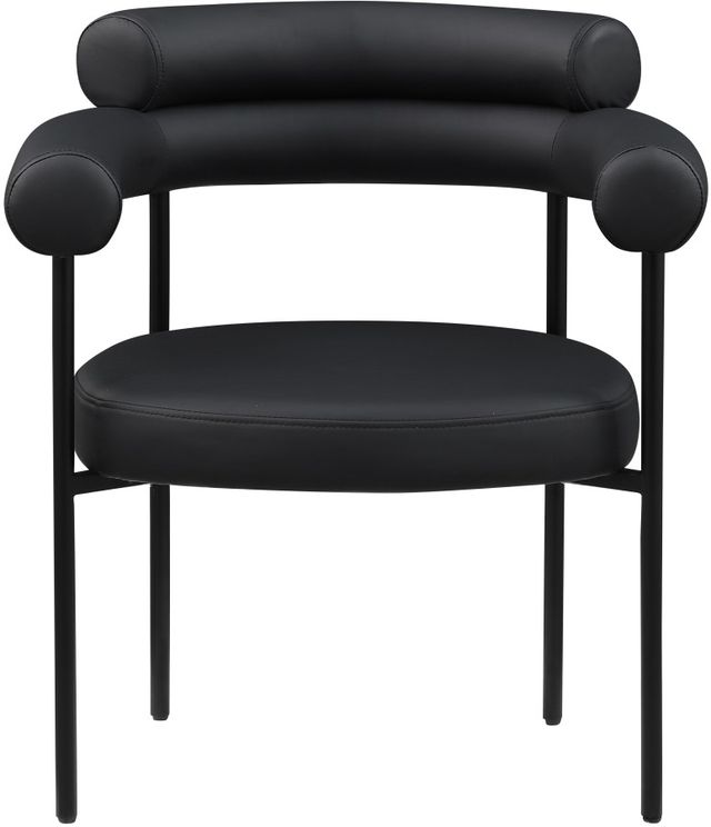Meridian Furniture Blake Black/Matte Black Upholstered Dining Arm Chair-1