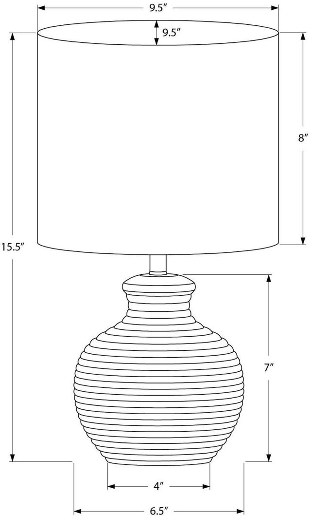 Monarch Specialties Inc. White Resin Table Lamp -1