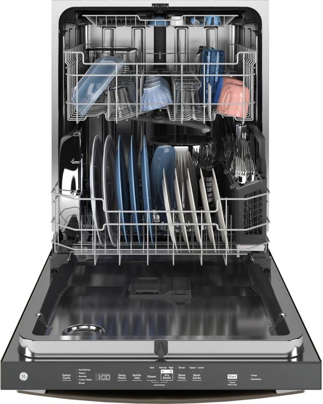 GE® ENERGY STAR® 24" Fingerprint Resistant Slate Top Control Built In Dishwasher with Sanitize Cycle-2