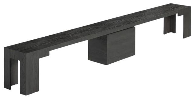 Transformer Table Transformer Dark Gray/Smoked Hickory  Extendable Dining Bench-1