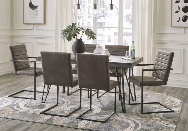 Signature Design by Ashley® Strumford 7-Piece Black/Charcoal Dining Table Set-3