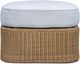 TOV Furniture Axel Blue/Brown Aluminum/Boucle/Wicker Outdoor Ottoman-2