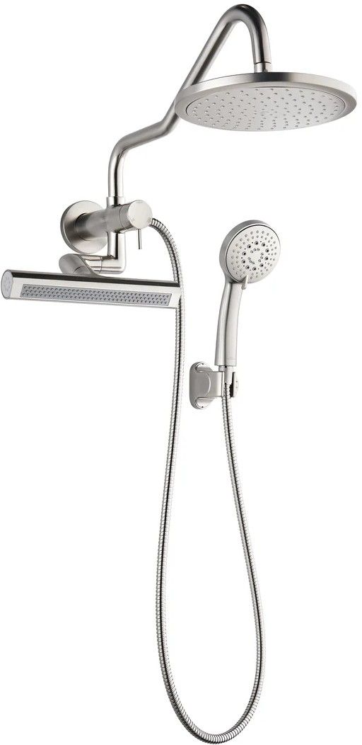 Forno Acqua AcquaFALL Mini Brushed Nickel Retrofit Shower System 1.8 GPM-0