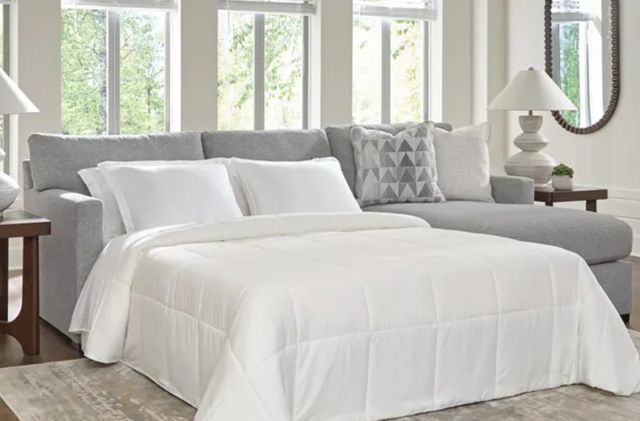 Signature Design by Ashley® Artisian Loft 2-Piece Pewter Left-Arm Facing Sleeper Sectional and Chaise-1