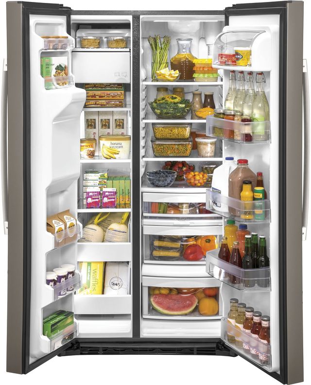 GE® 36" 25.1 Cu. Ft. Slate Side-By-Side Refrigerator-3