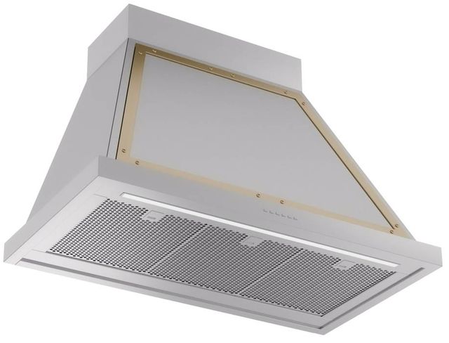 Ilve® Nostalgie II Noblesse 36" Stainless Steel Wall Mounted Range Hood with Brass Trim-1