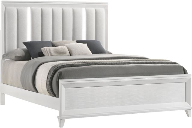 Crown Mark Cressida White King Panel Bed-1