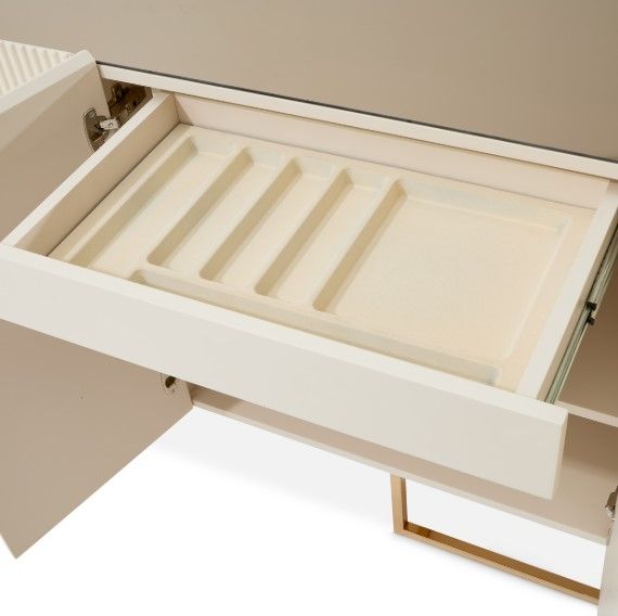 Michael Amini® Lisbon Silken Matte Cream Console Table-4