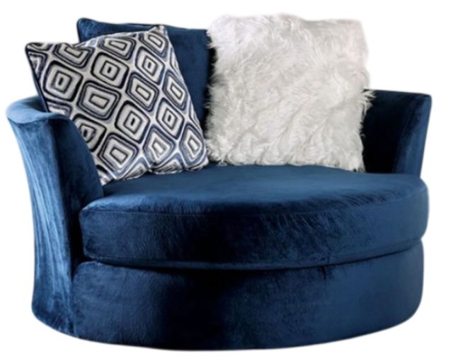 Furniture of America® Waldport Navy Swivel Chair-0