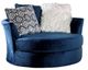 Furniture of America® Waldport Navy Swivel Chair-0