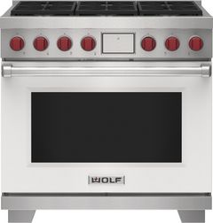 Wolf® 36" White Pro Style Dual Fuel Range