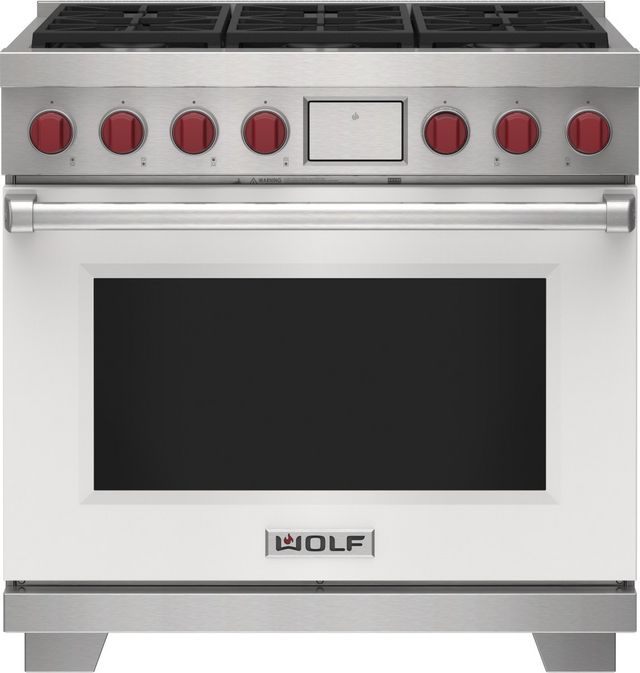 Wolf® 36" White Pro Style Dual Fuel Range