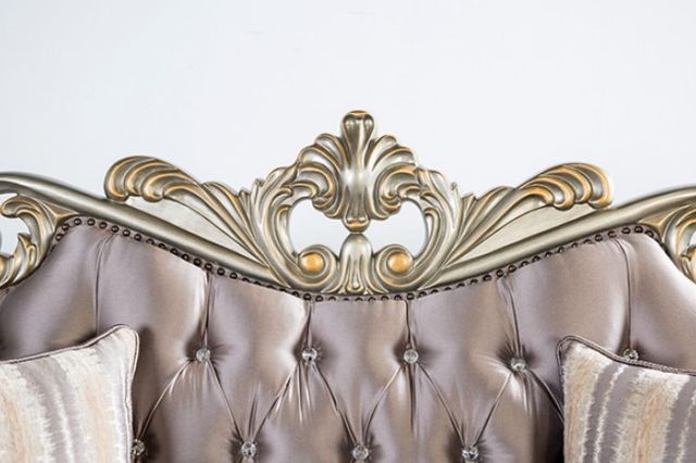 Furniture of America® Albacete Champagne/Purple Sofa-2