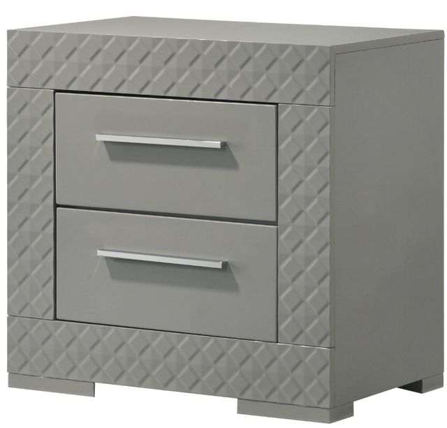 Coaster® Ives Gray High Gloss Bedside Table-2