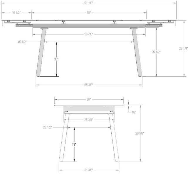Amisco Customizable Lewis 91" Rectangular Dining Table-1