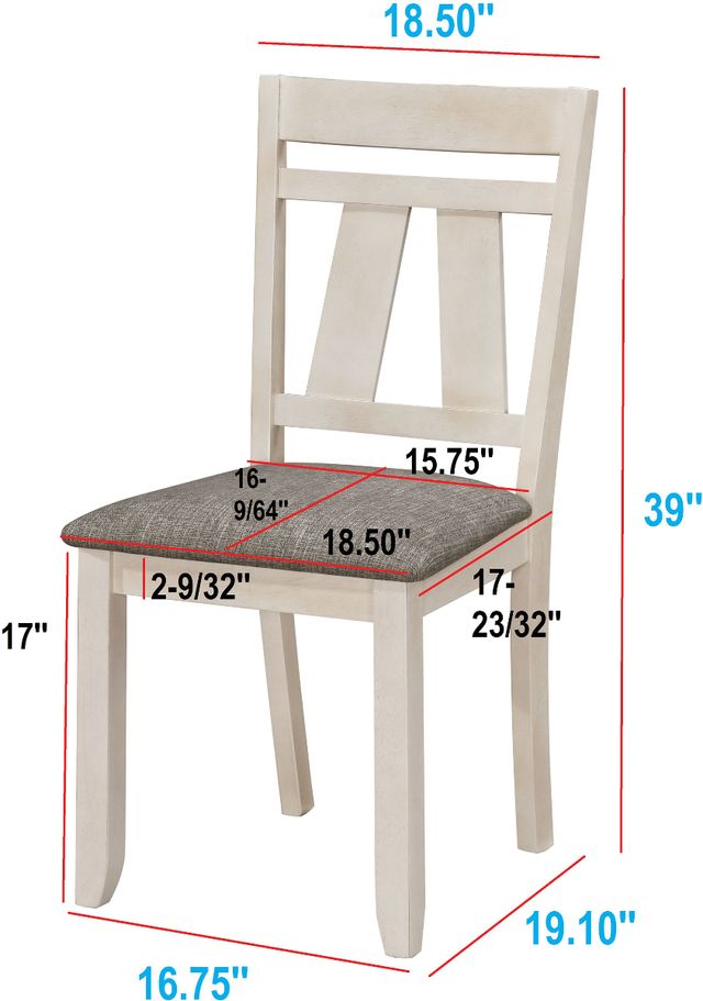 Crown Mark Maribelle Chalk/Warm Gray Dining Side Chair-2
