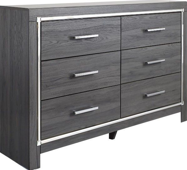 Signature Design by Ashley® Lodanna 4-Piece Gray Queen Upholstered Panel Bed Set-2