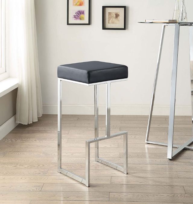 Coaster® Gervase Black/Chrome Square Bar Stool-1