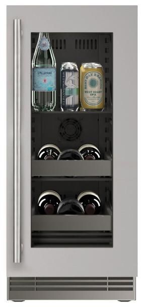 U-Line® Home Collection 15" 2.8 Cu. Ft. Stainless Steel Beverage Center with Glass Door-1