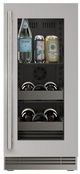 U-Line® Home Collection 15" 2.8 Cu. Ft. Stainless Steel Beverage Center with Glass Door-1