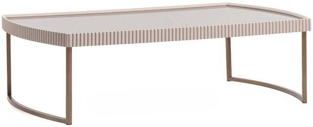 Michael Amini® Lisbon Silken Cream Bronze Cocktail Table-0