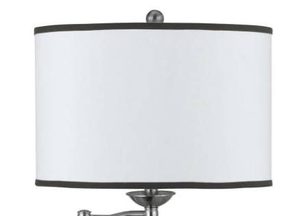 Cal® Lighting & Accessories Brushed Steel/Wood Table Lamp-2