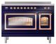 Ilve® Nostalgie II Noblesse 48'' Midnight Blue Pro Style Induction Range with Copper Trim-1
