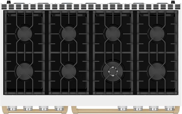 Thor Kitchen A Series 48" White Matte Pro Style Gas Range with Bronze Hardware-2