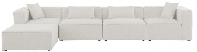 Meridian Furniture Cube 5-Piece Cream Modular Sectional-2