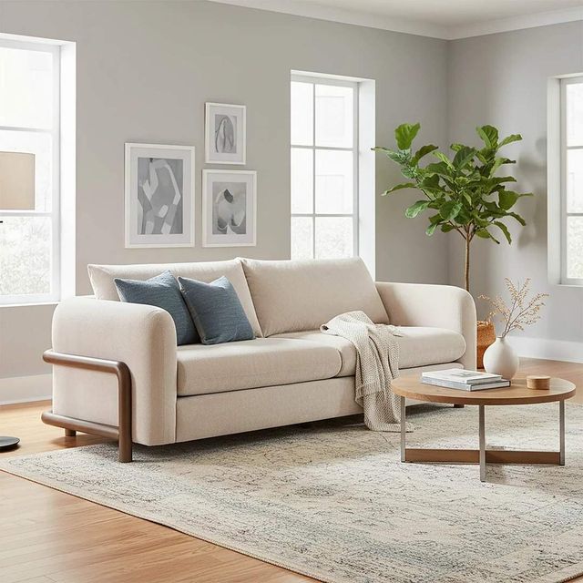 LH Home Seating Scale Parallel Brown/Sand Sofa-1