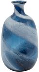 A & B Home Blue/White Glass Swirling Vase with Bubbles-0