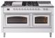 Ilve® Nostalgie II Noblesse 60'' White Pro Style Dual Fuel Range with Chrome Trim-0