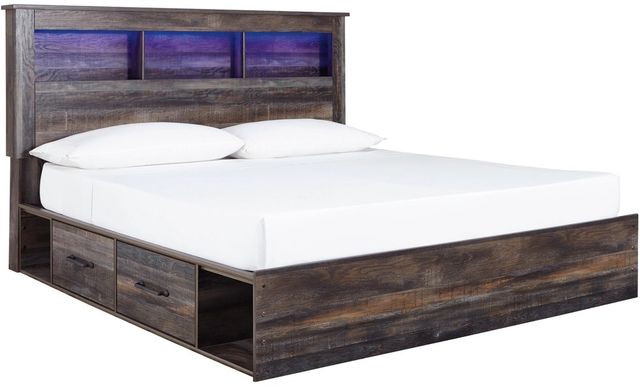 Signature Design by Ashley® Drystan 6-Piece Brown King Storage Bookcase Bed Set-1